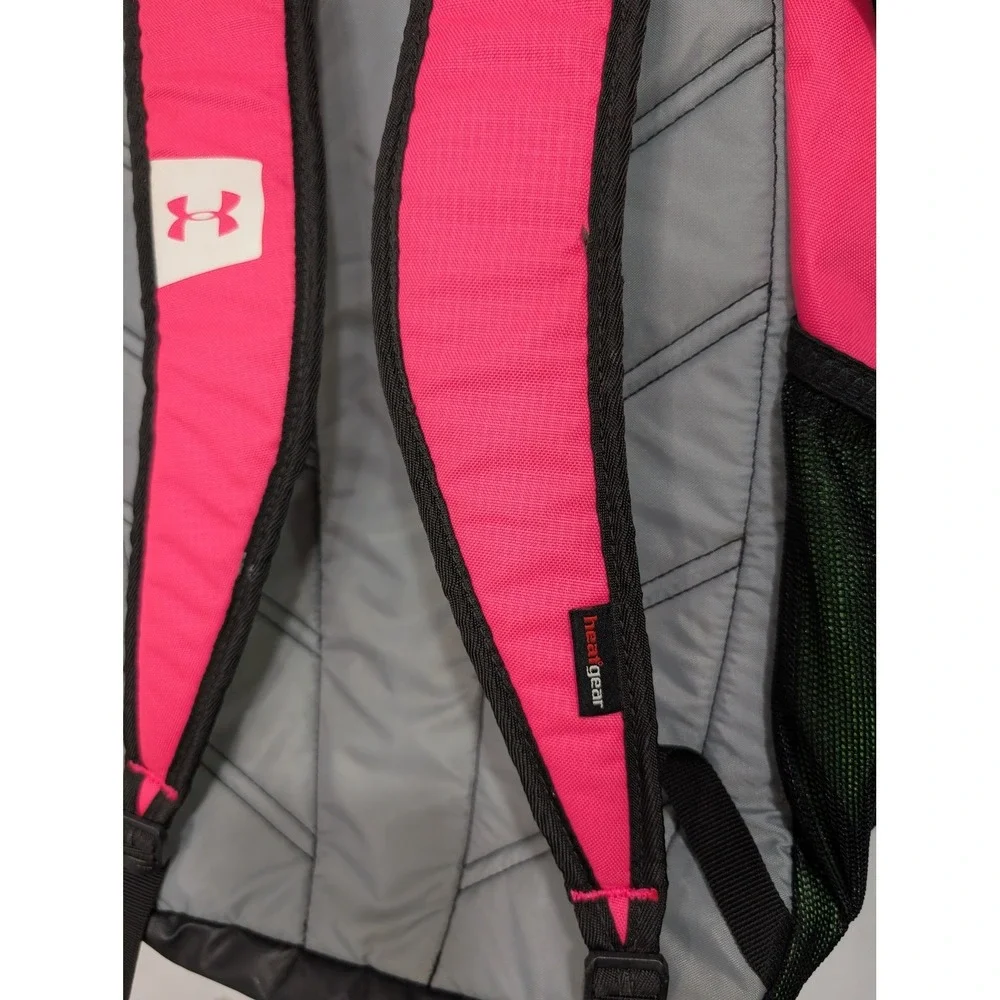 Under Armour Storm Backpack Pink Lime Green HeatGear Athletic Bag - OSFA